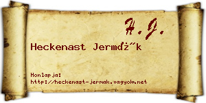 Heckenast Jermák névjegykártya